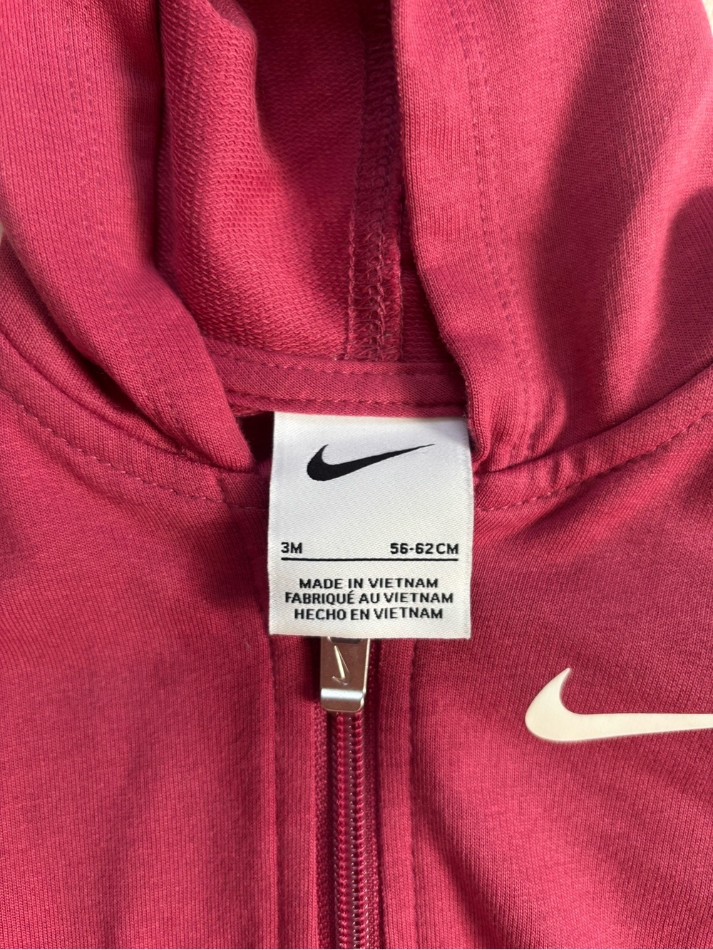 Nike Toddler Pink Zip-Up Bodysuit with White Swoosh